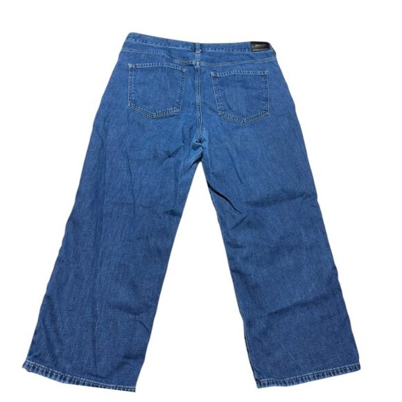 Express Cropped Wide Leg Jeans Blue Size 14 - Picture 2 of 9